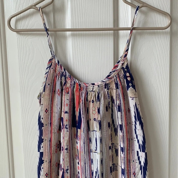 Tucker sleeveless Dress aztec print Scoop neck 100% silk maxi/midi dress Petite - Picture 2 of 11